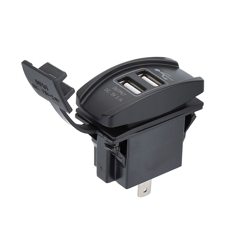 3.1A 12-24V Led Universele Autolader Waterdichte Dual Usb-poort Charger Socket Outlet Voor Motorfiets Auto accessoires Camping