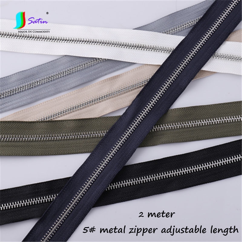 2 meter 5#  metalen groene verstelbare lengte montage rits diy handtassen tassen laarzen jaszak donsjack koperen rits  a0334f