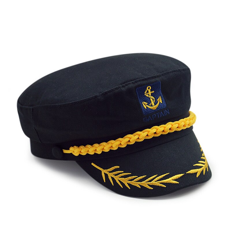 retro marineblå herrehue flat korallhette sminke ball uniform lue herre utendørs klassisk merke yacht kapteinhatt