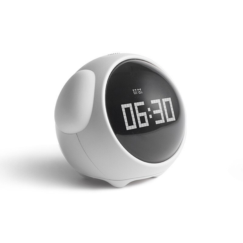 Kids Alarm Clock Cute Pixel Expression Clock Led Night Light Electronic Digital Wake Up Snooze Voice Control Table Clock