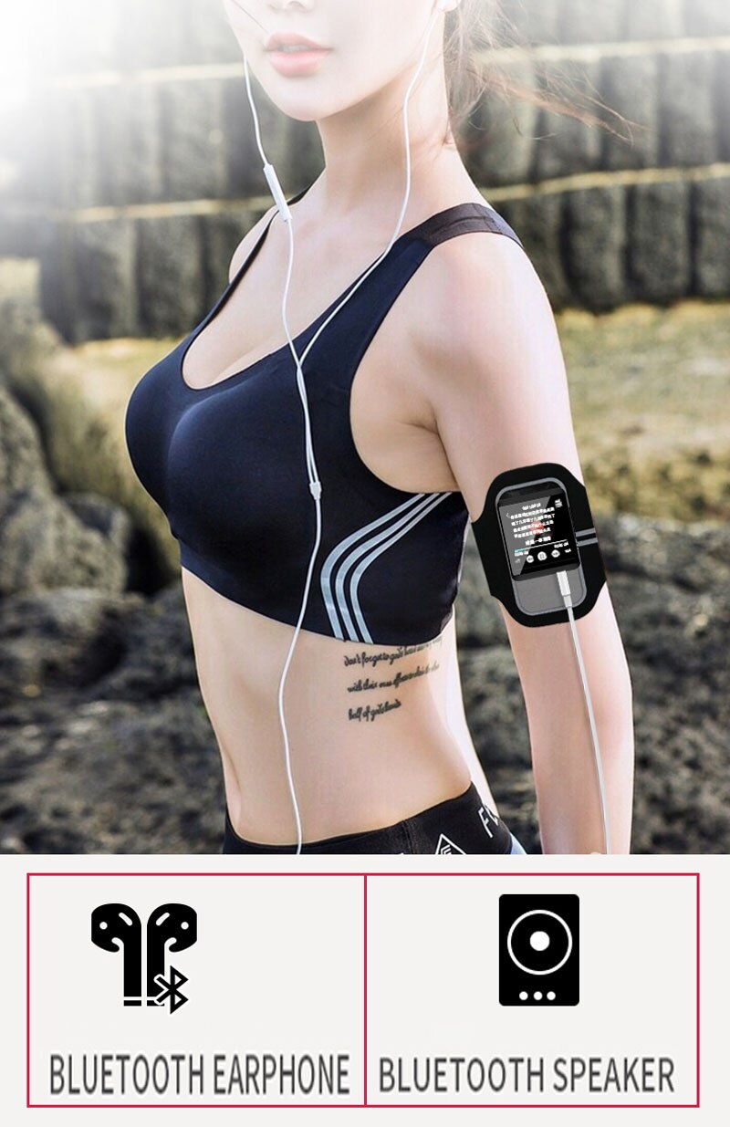 RUIZU M5 Sport Bluetooth MP3 Spieler 8GB 16GB voll berühren Bildschirm Mini Clip Musik-Spieler Mit FM, aufnahme, E-buch, Uhr, Schrittzähler