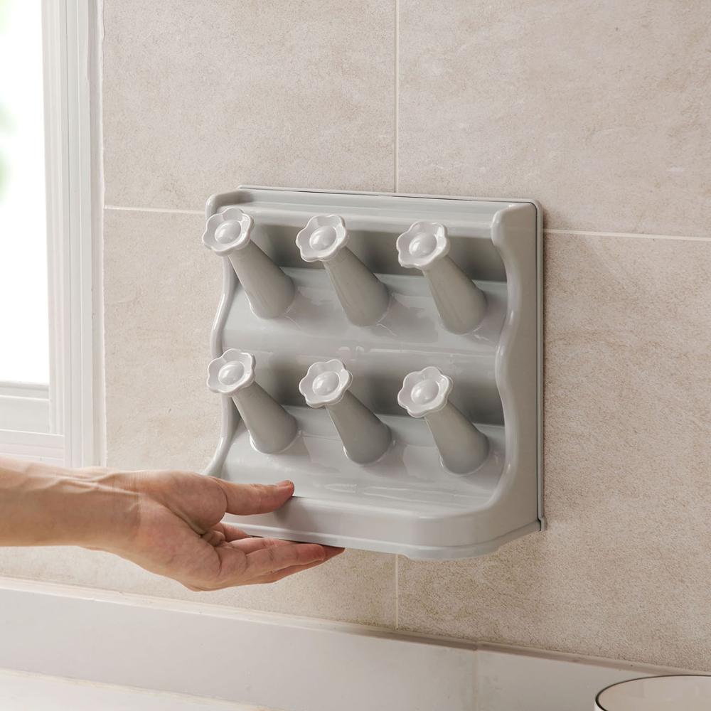 Soporte de pared para estante de almacenamiento de tazas, organizador de vasos de plástico para el hogar, estante de secado de tazas de agua, estante de cristal para decoración del hogar de 4/6 tazas