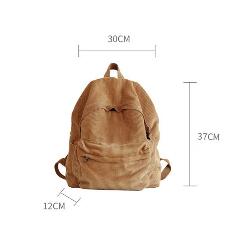 Hylhexyr pequena lona algodão mochila corduroy bolso frontal macio portátil casual mochila escolar saco para crianças e adolescentes