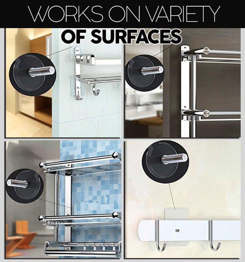 4PCS Strong Nail Free Wall Hook Screw-Type Adhesive Transparent Wall Hook Non-Trace No Drilling For Bathroom Kitchen hooks Z31