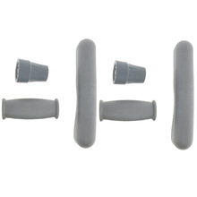 2 ensemble béquille accessoire Kit béquille coussinet + poignée Grip housses + embout cache gris