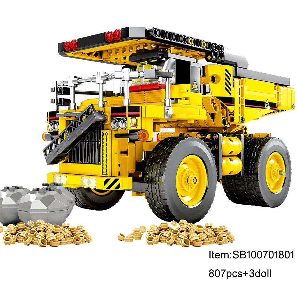 Modell Block Stadt Ingenieurwesen Fahrzeug Bergwerk Transport Auto Bagger Rührwerk Lkw Bau Ziegel Spielzeug: 100701801