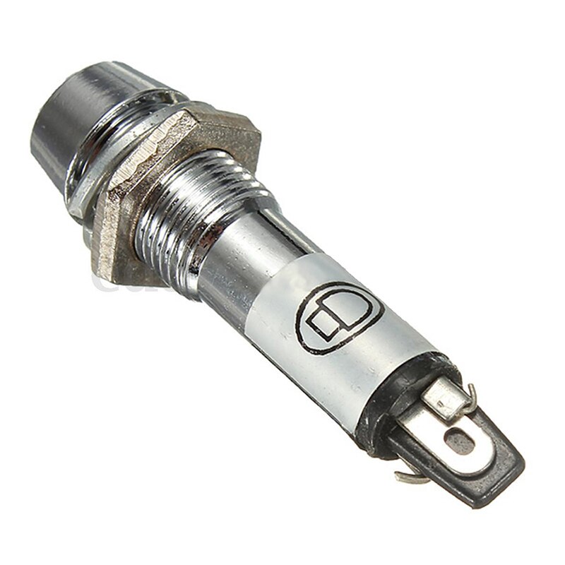 4pcs 12V 8mm Chrome LED Dashboard Warning Indicator Signal Light Lamp Bulb