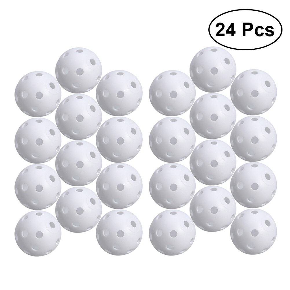 24 Stuks Geperforeerde Plastic Play Ballen Hollow Golf Praktijk Training Sport Ballen (Wit)