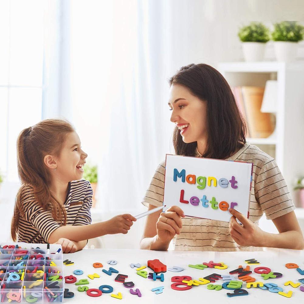 10/26 Pcs Magnetic Letters Uppercase Lowercase Foam Alphabet ABC Magnets for Fridge Refrigerator Educational Toys Set