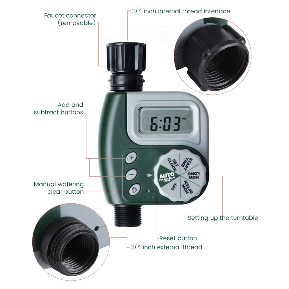 Trädgårdsbevattning bevattningstimer automatisk elektronisk bevattningskontroller timer bevattningssystem autoplay för hushåll