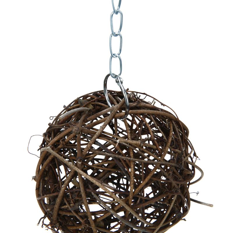 Juguetes Para loros para mascotas, juguete para pájaros, anillo de ratán Natural para morder, Bola de ratán para loro, Guacamayo, juguete para morder,