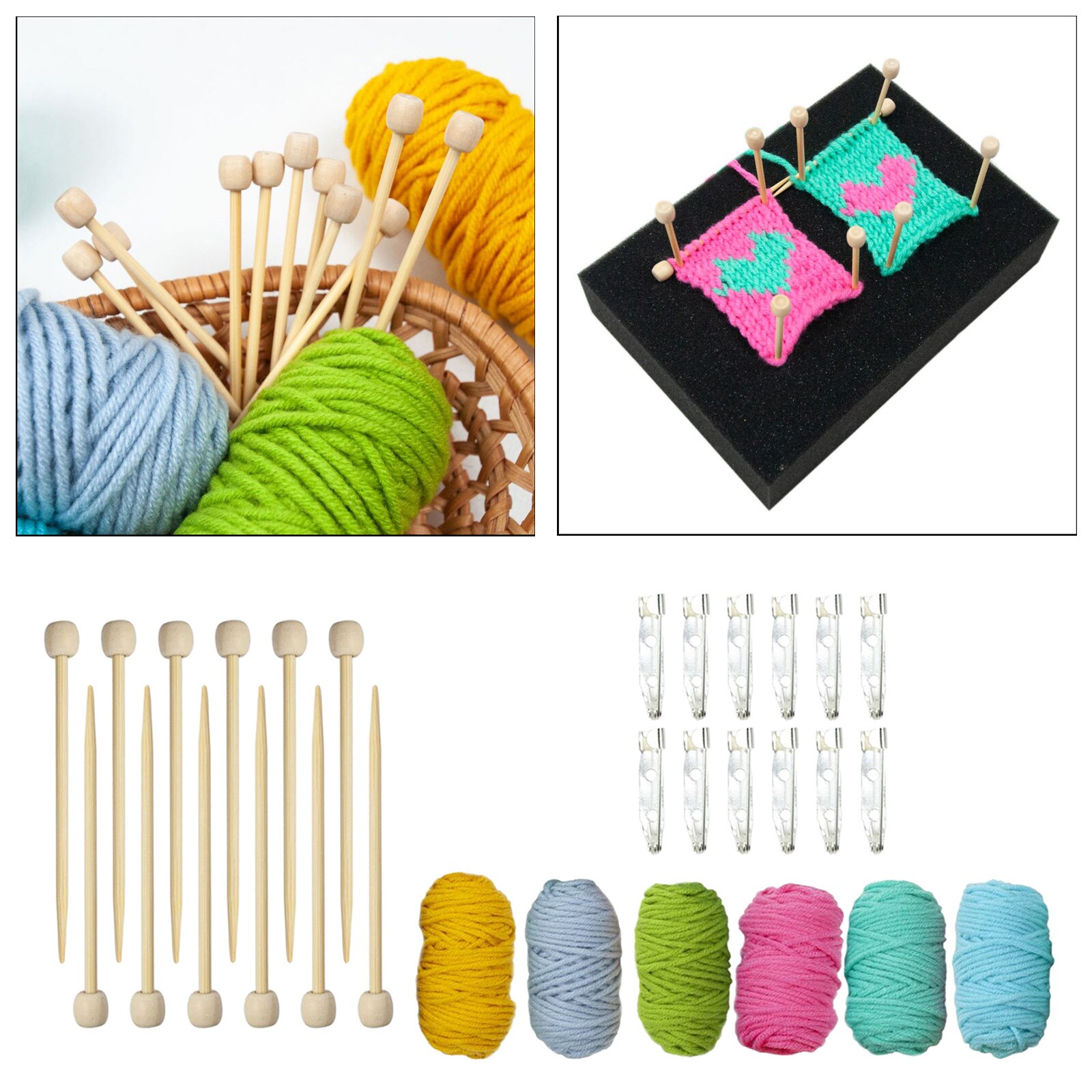 Mini Bamboo Straight Knitting Needles Carbonized 6mm for Handmade DIY Craft