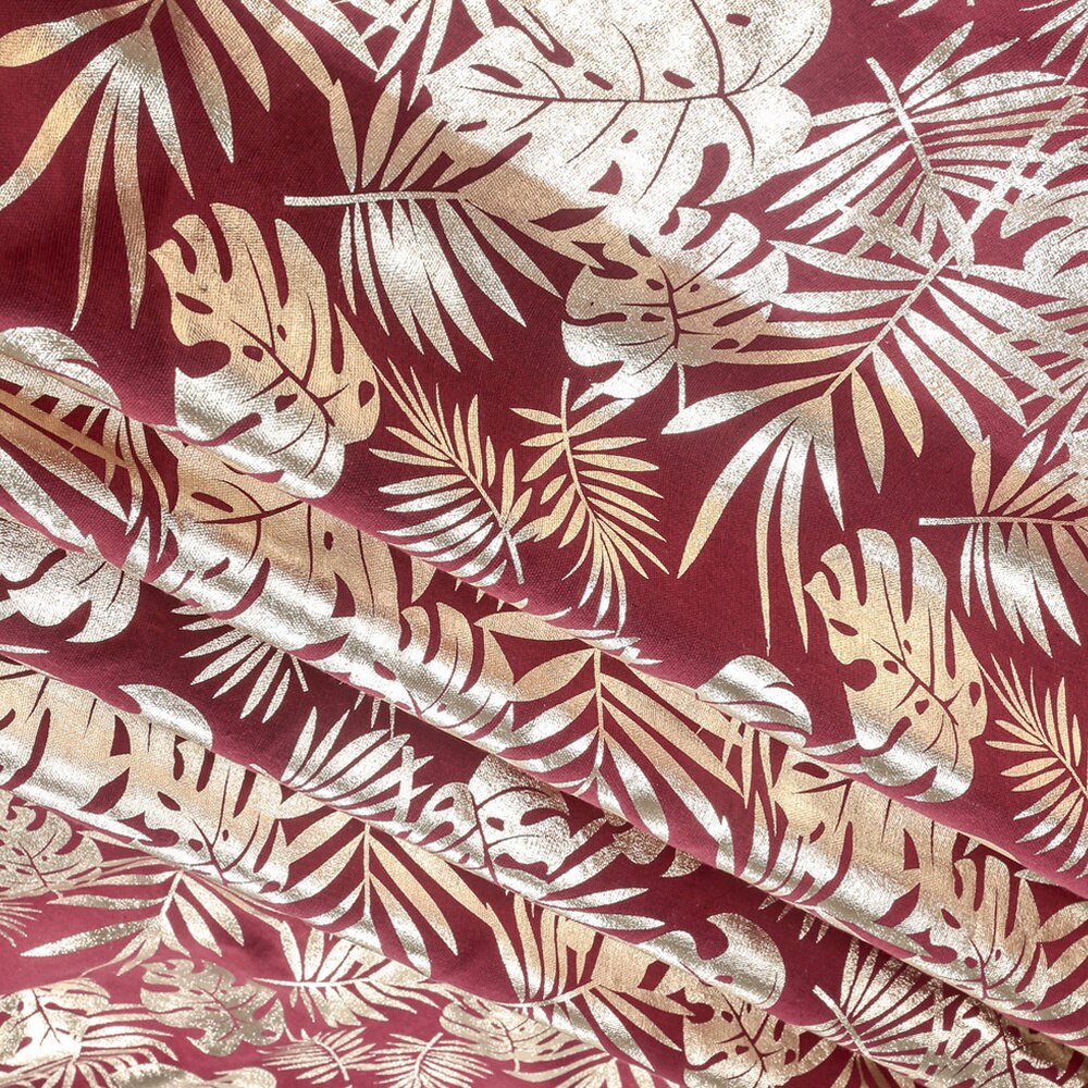 Monstera Leaf Pattern Tablecloth Cotton Linen Dining Table Cloth Dustproof Table Cloth (White)