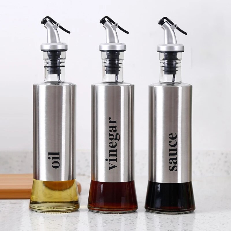 Keuken Olijfolie Cruet Fles Azijn Dispenser Olie Container No-Drip Dubbele Muur Koken Olie Dispensering Fles Vaatwas Veilig