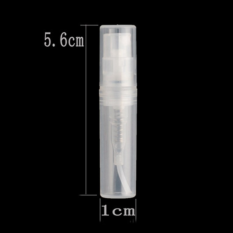 Botella pulverizadora de plástico, atomizador, pulverizador, contenedor de artículos de tocador para perfume, cosméticos, 2 ml, transparente