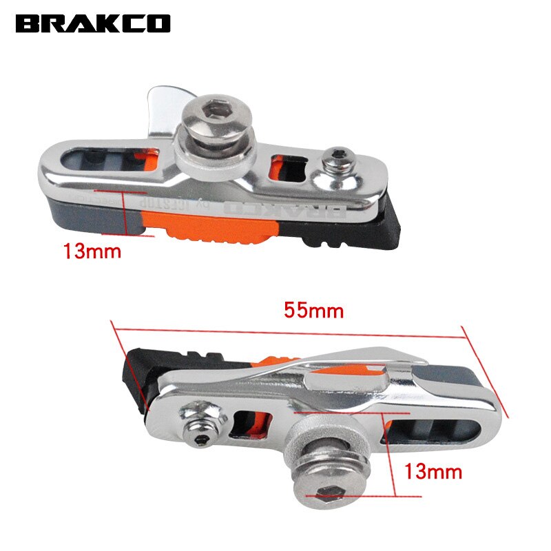 Brakco bremsekloss til brompton foldesykkel lett c-klemme, støyfri, blokkeringsfri bremsesko