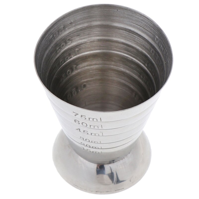 75ml 3 In 1 Stainless Steel Measuring Cup Cocktail Tools Bar Jigger Cup w/ml/oz Tbsp Measurement Unit for Bars Making
