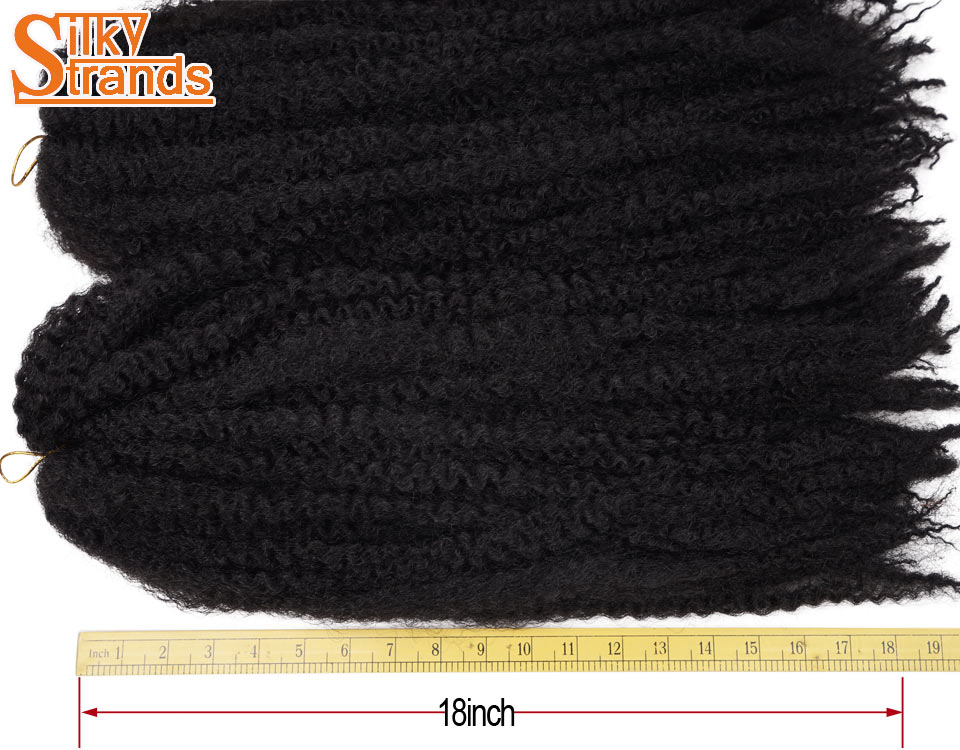 18 Inch Ombre Marley Braids Crochet Hair Bulk Twist Box Ombre Afro Synthetic Jumbo Braiding Hair Extensions For Black Women