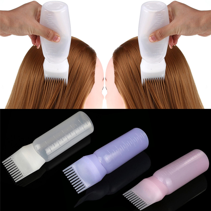 120 ML Hair Colouring Comb Empty Hair Dye Bottle With Applicator Brush Dispensing Salon Hair Coloring Styling Tool