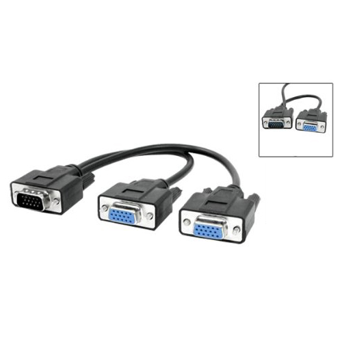 15 Pin Vga Male Naar 2 Vga Female Y Splitter Kabel Svga Monitor Adapter Extension Converter Video Kabel Lood Voor pc, tv