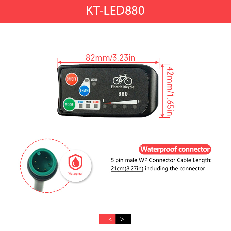 KT – écran LCD3 LCD8H LED880 Kuteng pour vélo électrique, 24V/36V/48V/72V, accessoires pour Kit: LED880 WP Plug
