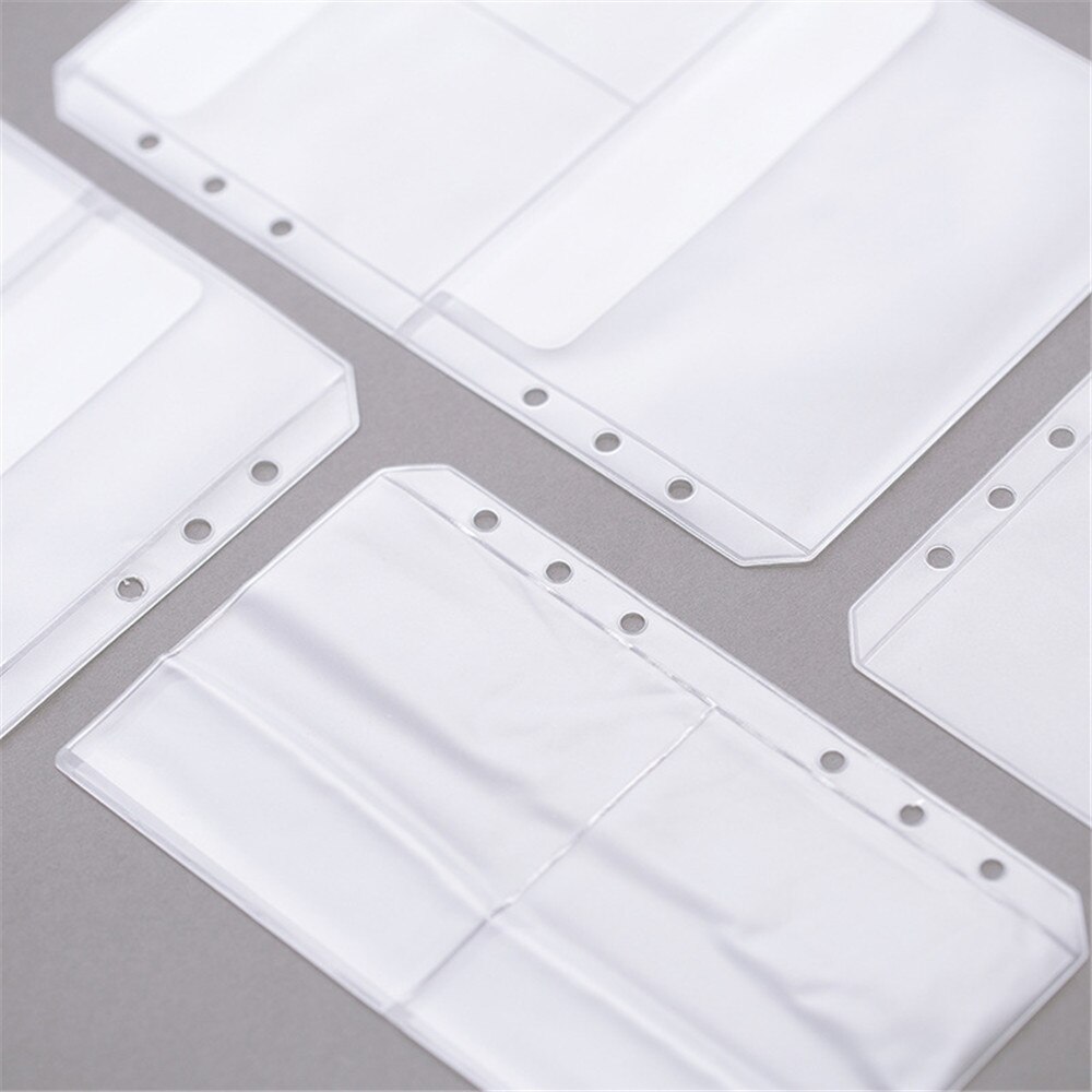5Pcs A5 A6 Pvc Notebook Pouch Tassen 6 Gaten Losse Blad Binnenzak Voor Bindmiddel Planner Dagboek Ticket Opslag card Organizer