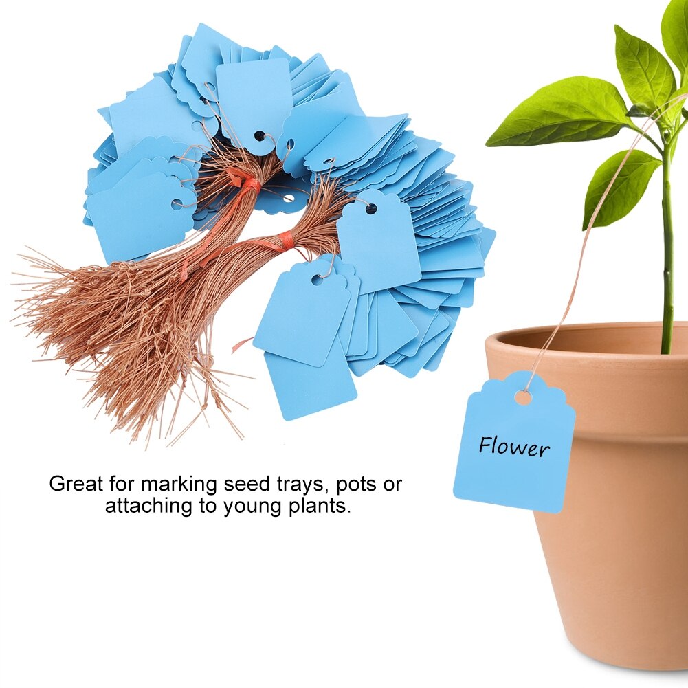 Genanvendelige 200 stk planter hænge tag etiketter såning have urtepotte plastik tags nummerplade hængende pvc haveredskaber