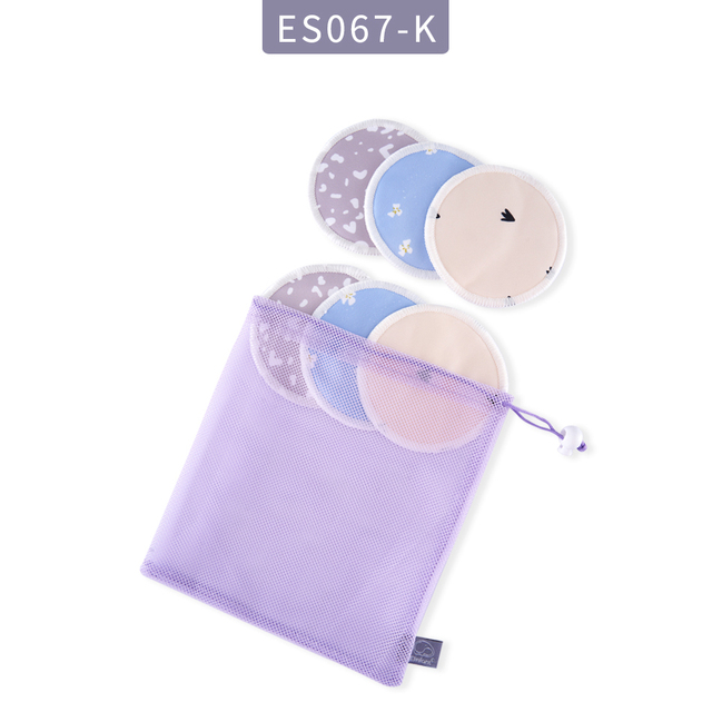 Mora Mona 6 Stks/set Zacht Ademend Bamboevezel Verpleging Pads Wasbare Zoogcompressen Voor Borstvoeding Vrouwen En Borstvoeding: ES067-K