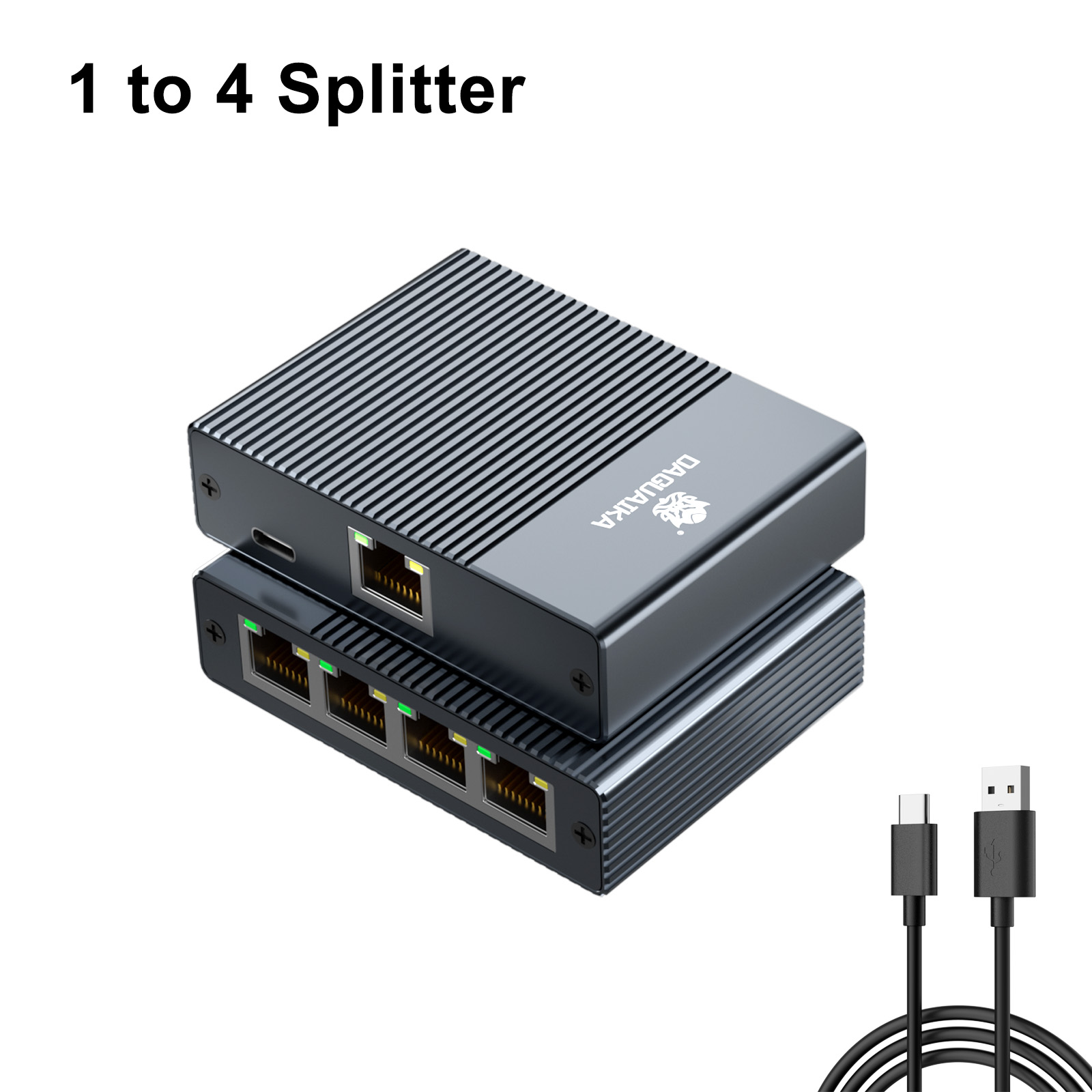 1000Mbps Ethernet Splitter 1 to 2/3/4 Network Extension RJ45 LAN Internet Splitter HUB for PC Laptop Router TV-Box Digital TV: Orange