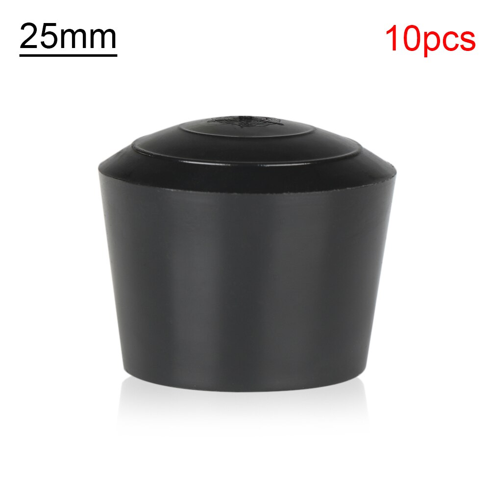 10pcs/pack Black Round Table Chair Leg Foot Caps Furniture Feet Cover Floor Protectors PVC Rubber Coat Mat Anti-slip Pad: 25mm