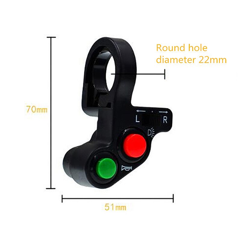 Noir LED multifonction phare clignotant moto guidon interrupteur clignotants marche/arrêt bouton interrupteur