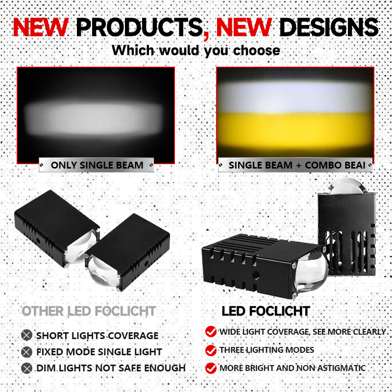Faros antiniebla Led para parachoques, lente de proyector, Mini luz de conducción, luces auxiliares para focos de motocicleta y coche 6500K3000k10V-80V