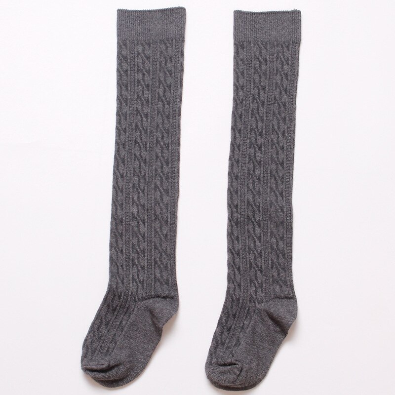 Calze per bambini in cotone pettinato calze sopra il ginocchio per bambini calze alte per studenti calze per bambini primavera autunno tinta unita: Dark grey / Altri