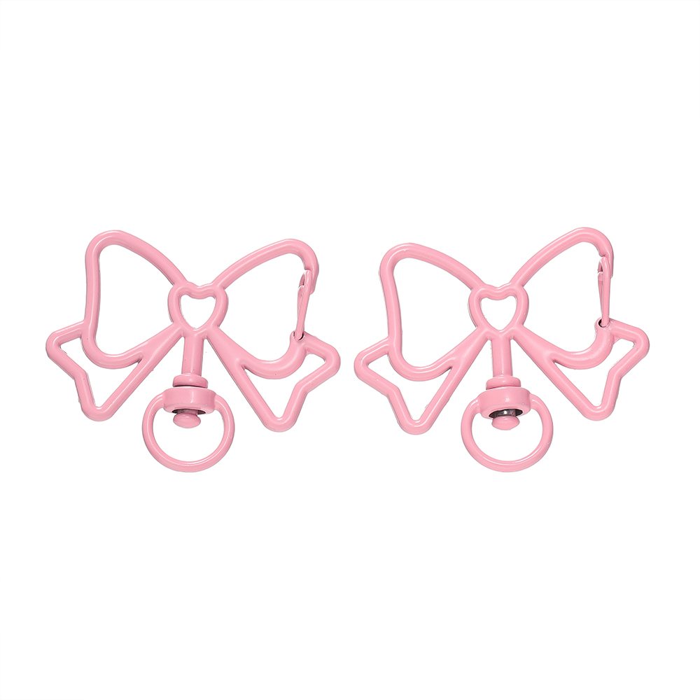 5 unids/lote de cierres de langosta coloridos con forma de mariposa, llavero giratorio, ganchos para llaves de Metal de aleación para fabricación de joyas, suministros artesanales: Rosa