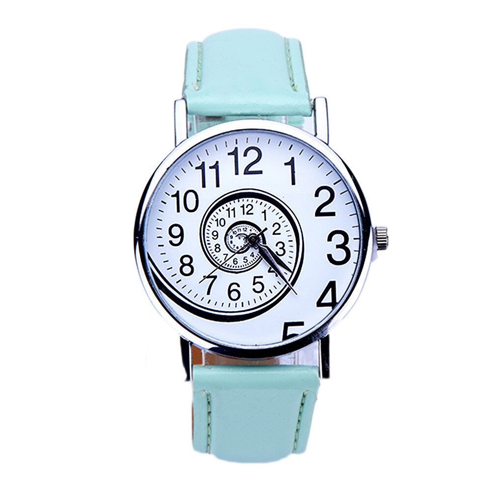 Lovely Girl Female Watches Women Swirl Pattern Dial Cute Quartz Watch Pink Leather Strap Analog Quartz Wrist Watch Montre: 2