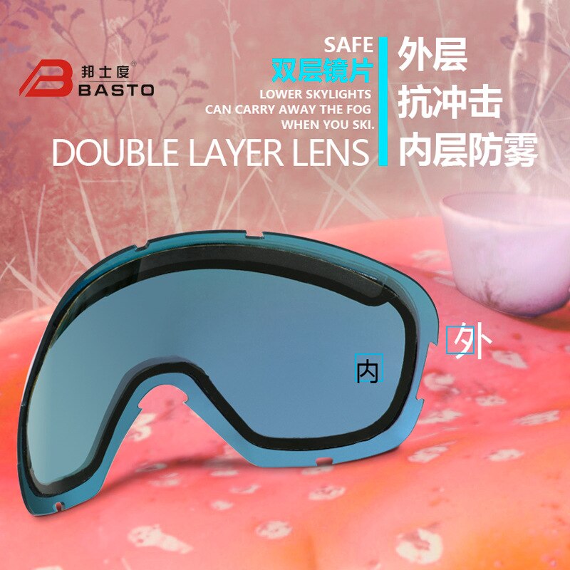 BASTO Children Double Layer Anti-fog Ski Goggles Cycling Goggles Mountain Climbing Eye-protection Goggles UV-Protection Glasses