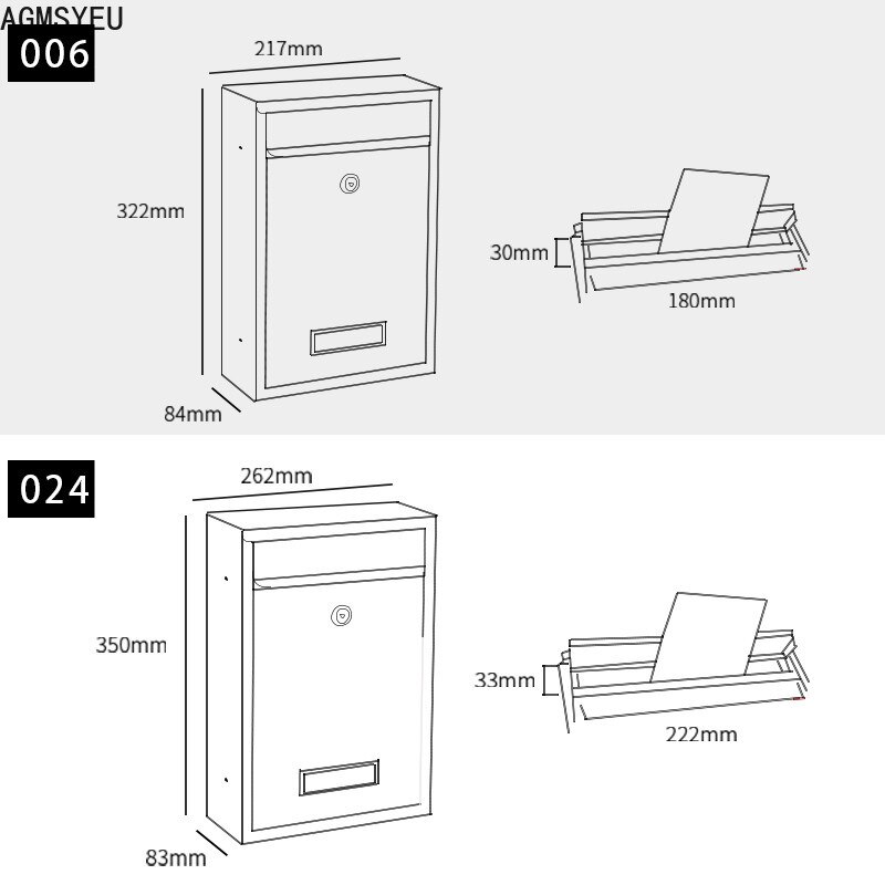 AGMSYEU password letter box outdoor wall-mounted community household letter newspaper postbox with lock complaint suggestion box