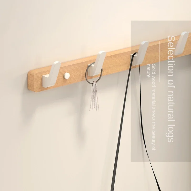 Gancho de madera de nogal para colgar ropa, soporte de tapa para colgar en la pared sin perforaciones, gancho para colgar en la puerta, llavero sin perforar
