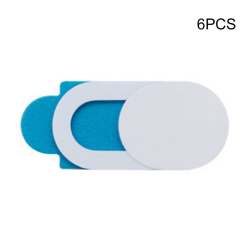 3/6Pcs Webcam Cover Slide Ultra Dunne Laptop Camera Cover Slide Blocker Voor Computer Pc Tablet Camera Mobiele telefoon EM88: White 6pcs