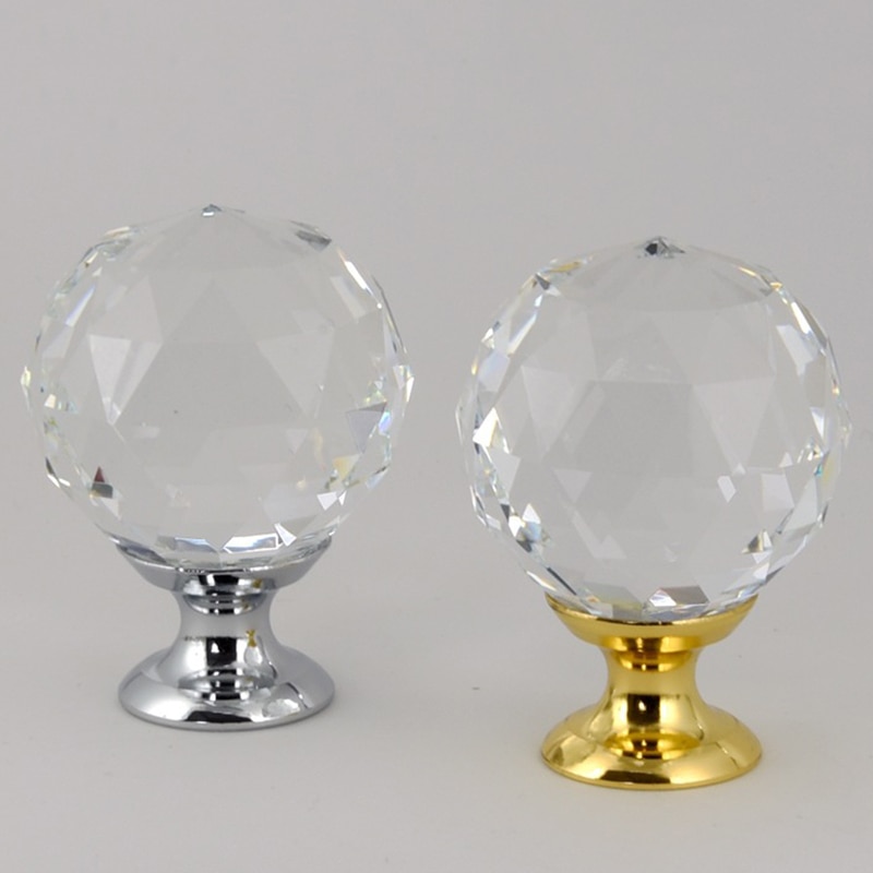20-40 MM Crystal Diamond Kast Trekt Zilver Goud Keuken Handgrepen Meubels Glazen Deur Ladehandvat Kast Knoppen