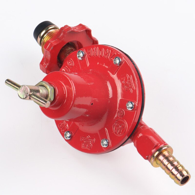 Furnace Gas Pressure Reducing Valve LP Gas Propane Regulator Adjustable Liquefied Gas Medium Pressure Valve for BBQ Camping, Red