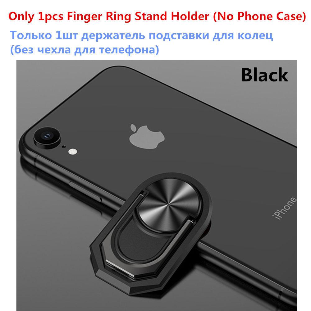 Coque d'armure antichoc pour Motorola Moto G7 souple TPU + Coque arrière PC sur Moto G7 Plus G7plus Coque accessoire pour Moto G7 Play Fundas: Moto G7 / Ring Holder-Black