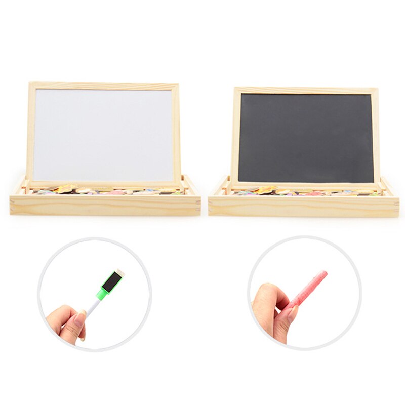 Kids Master Educatief Magnetische Doos Met Whiteboard En Krijtbord Jigsaw Board Houten Puzzel Speelgoed AN88