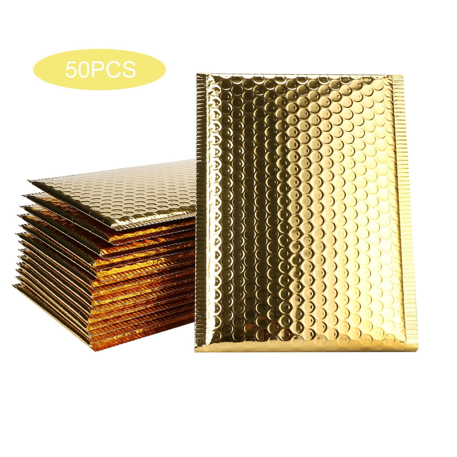 50PCS Gold color Bubble Mailers Padded Envelopes Lined Poly Mailer Self Seal aluminizer Packaging Padded Envelopes
