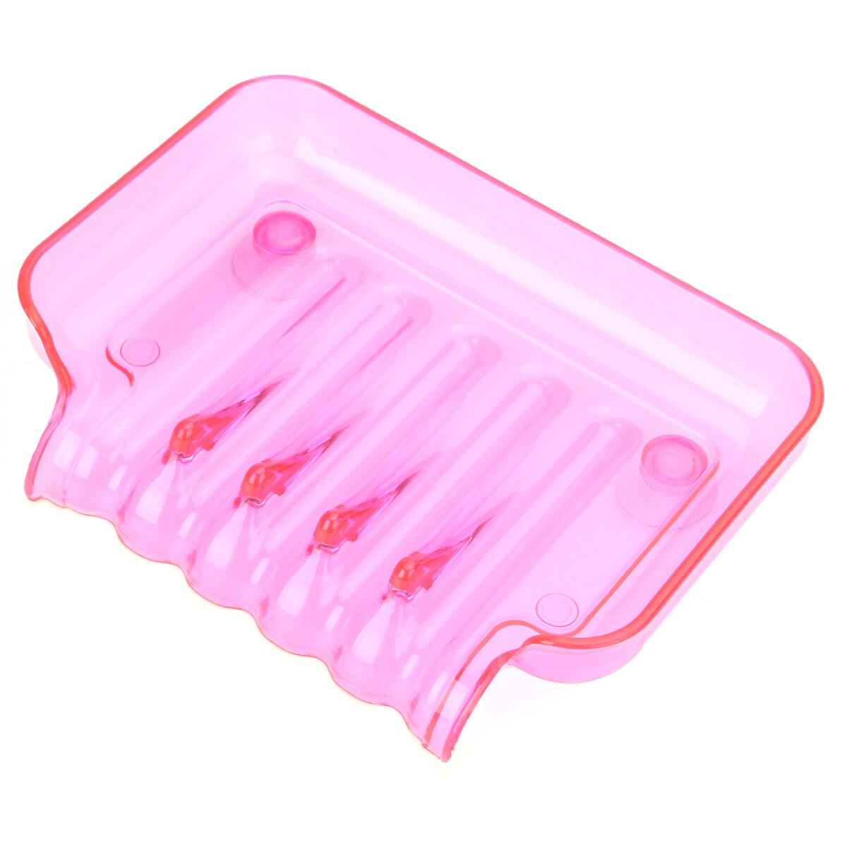 1 pieza de jabón de plástico cascada accesorios de baño caja de jabón de drenaje jabón de ducha drenaje del soporte para esponja de fregadero de cocina: Rose Red