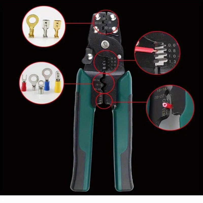 320 stks 4-in-1 Multifunctionele Tang Combinatie, Koperen Neus Krimpterminals, OT/UT Messing Vertind Koudgeperste Blote Terminals