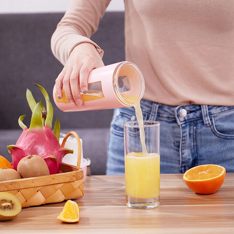 SKYMEN 400ml Portable Electric Juicer with Cup Rechargeable Fruit 2 Blades Blender Machine Fruits Mixer