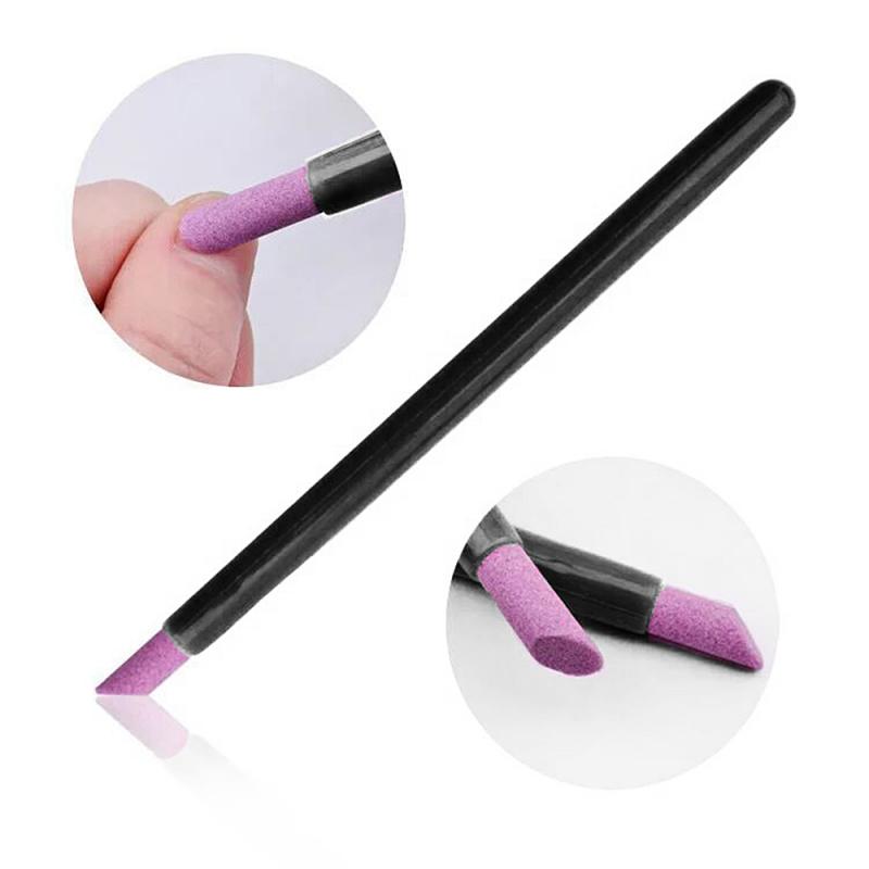 Limas de uñas para hombre y mujer, bolígrafo de pulido para manicura, removedor de piel muerta, color blanco y negro, TSLM1