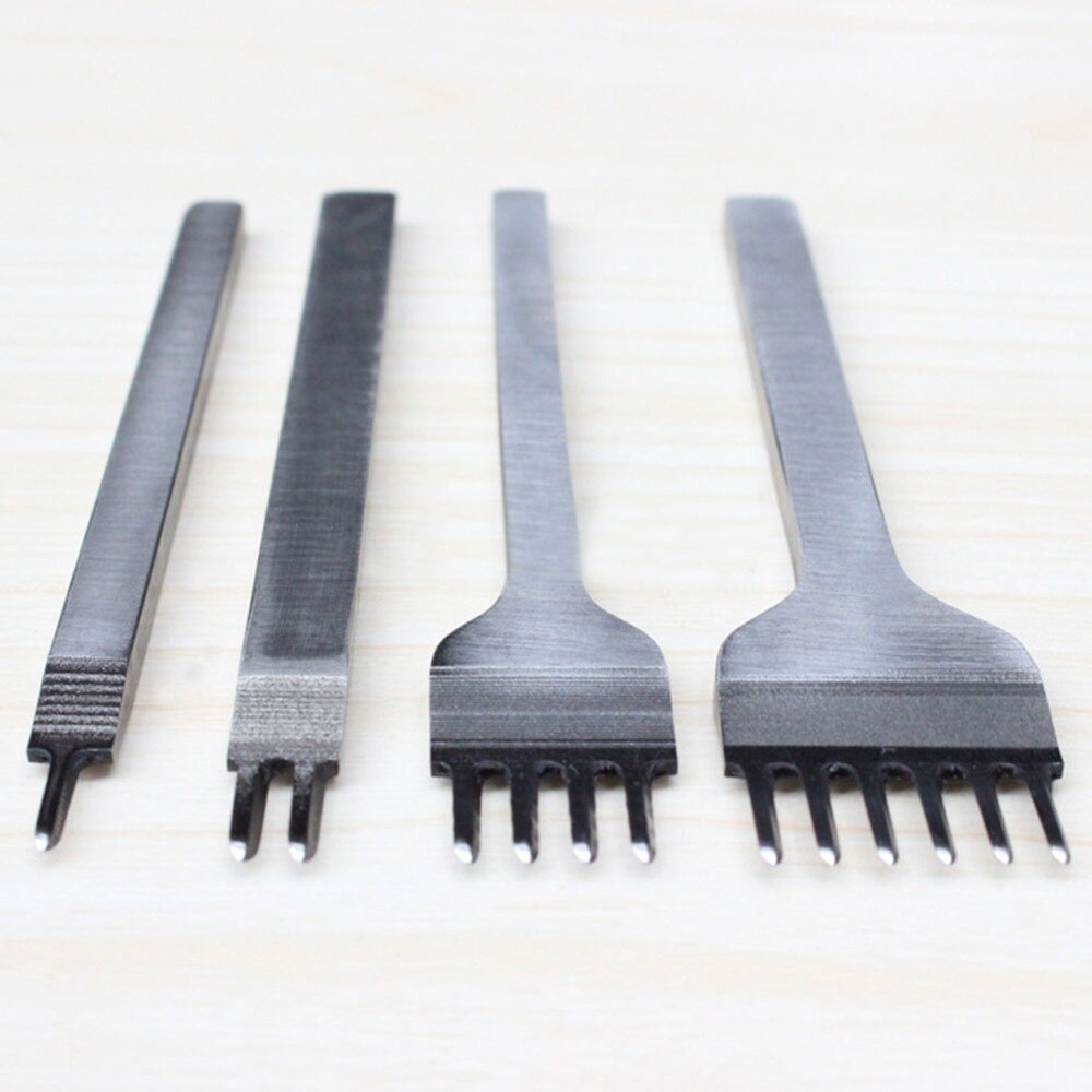 Lederen Craft Tool 1/2/4/6 Prong Veters Stikken Punch Hole (4mm