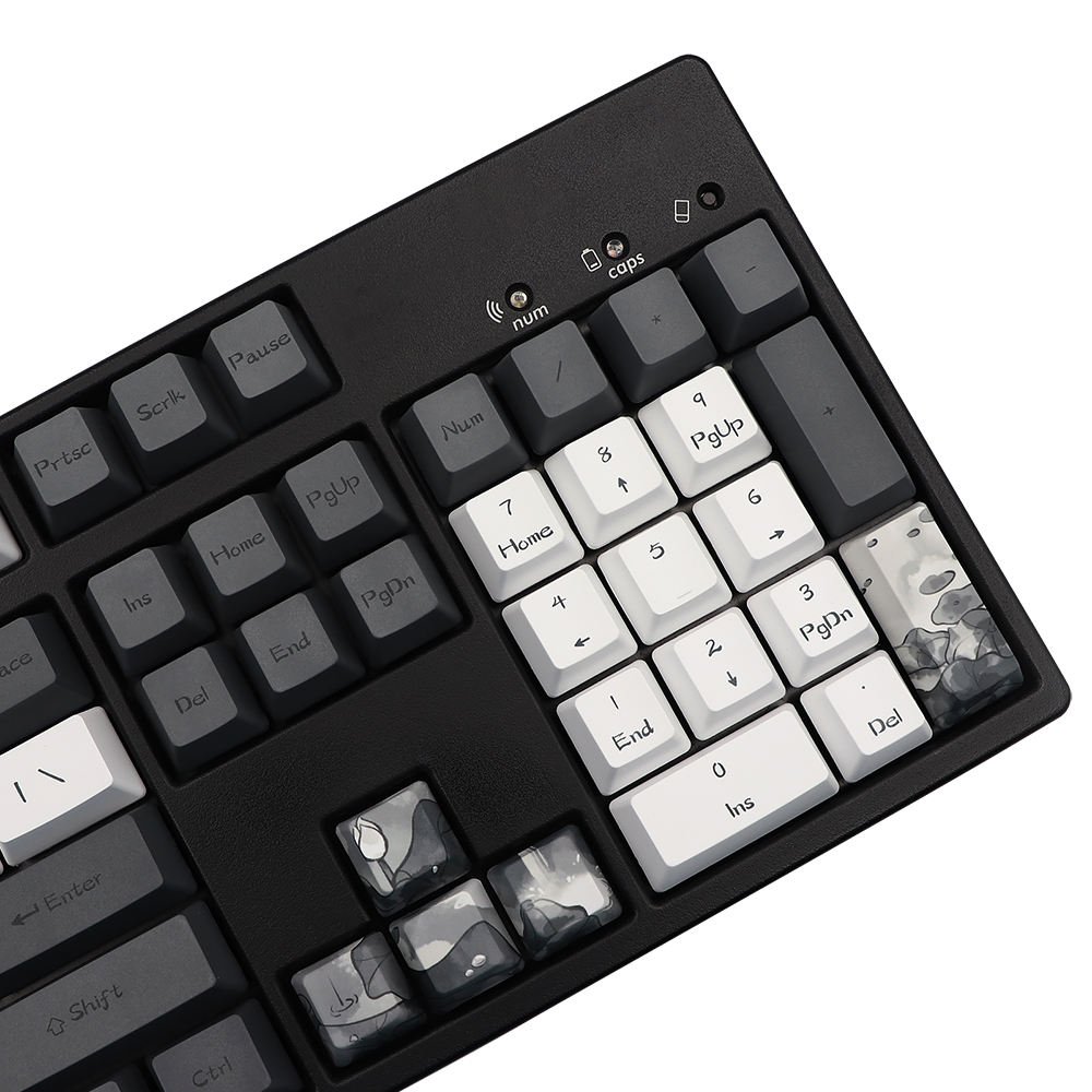 GMK-KEY Tinte Lotusblumen Tastenkappe Farbsublimation Tastenkappen für MX-Schalter dz60 RK61 Anne gk61 DZ60 GK64 68 980 108 ISO-Tastenkappe
